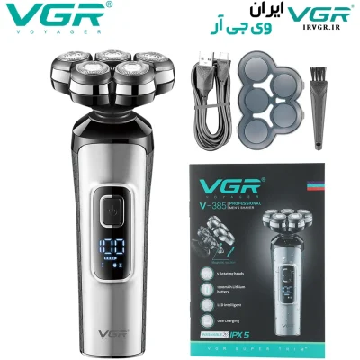 ریش تراش پنج تیغ چرخشی وی جی آر مدل V-385